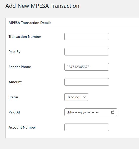 Editing/Adding Transactions manually
